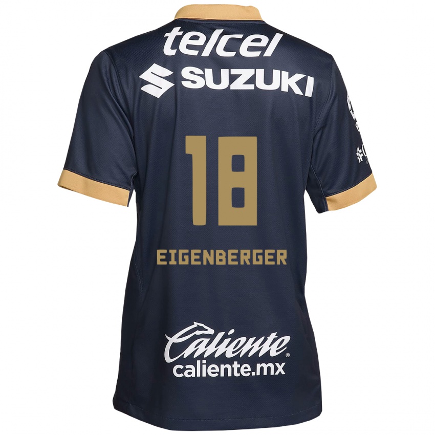 Herren Chandra Eigenberger #18 Obsidian Gold Weiß Auswärtstrikot Trikot 2024/25 T-Shirt Österreich