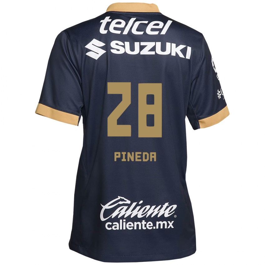 Herren Grecia Pineda #28 Obsidian Gold Weiß Auswärtstrikot Trikot 2024/25 T-Shirt Österreich