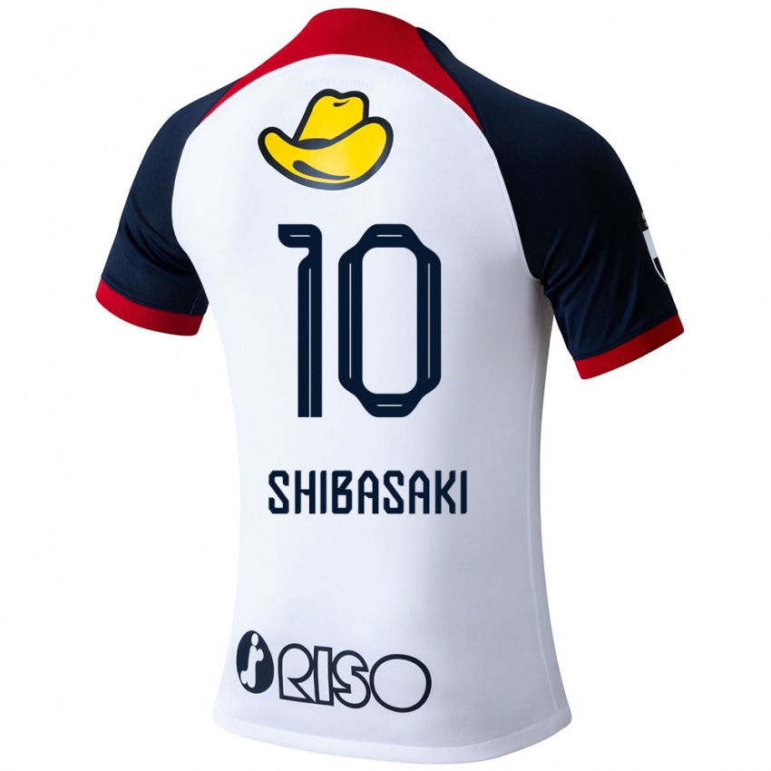 Herren Gaku Shibasaki #10 Weiß Blau Rot Auswärtstrikot Trikot 2024/25 T-Shirt Österreich