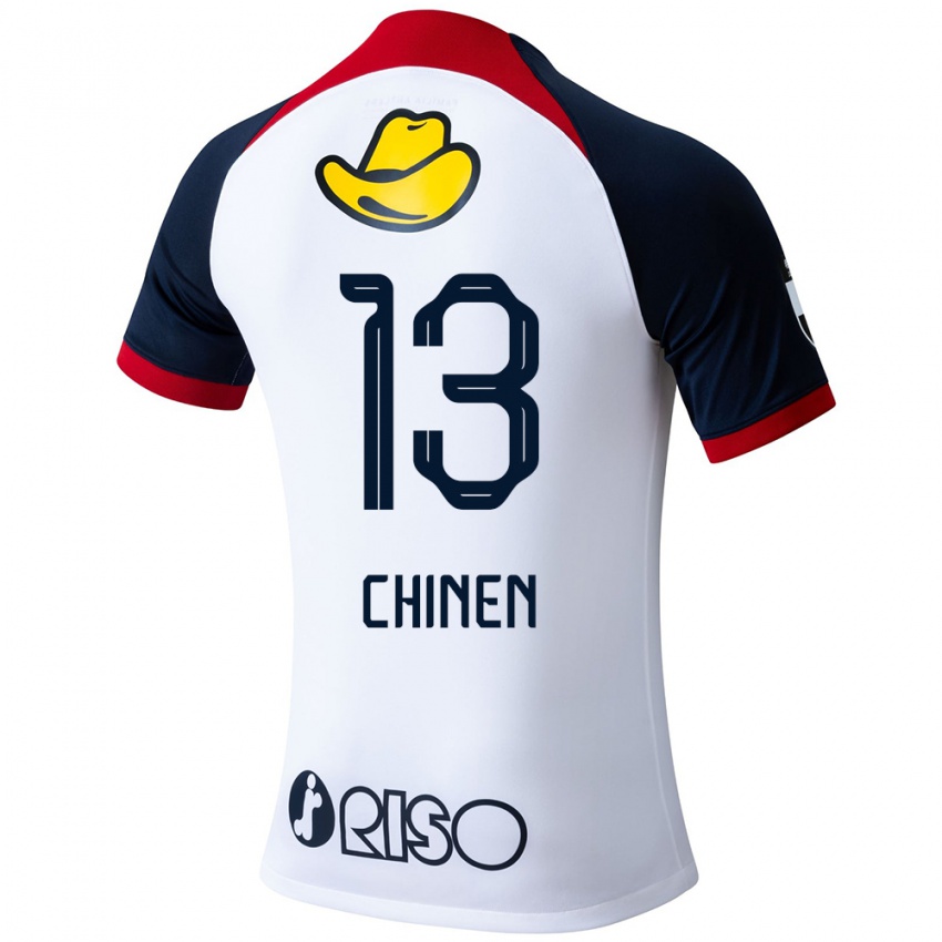 Herren Kei Chinen #13 Weiß Blau Rot Auswärtstrikot Trikot 2024/25 T-Shirt Österreich