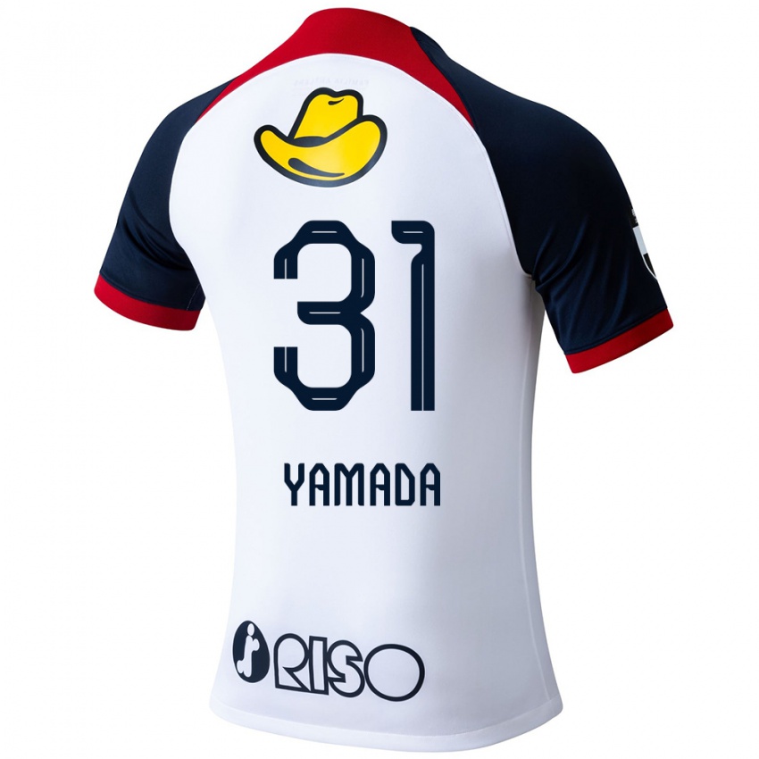 Herren Taiki Yamada #31 Weiß Blau Rot Auswärtstrikot Trikot 2024/25 T-Shirt Österreich