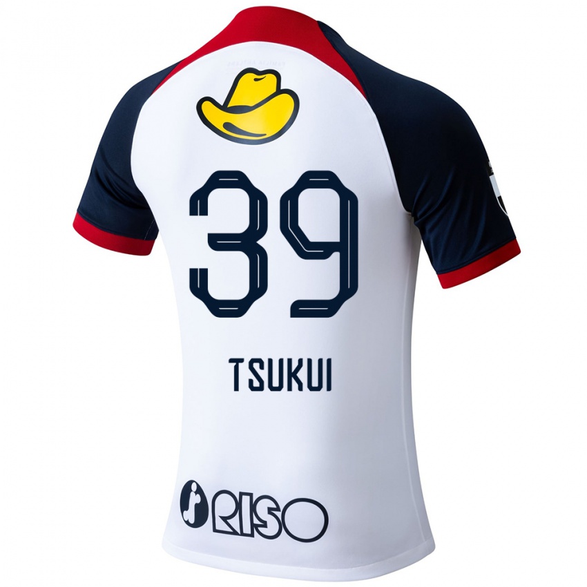 Herren Keisuke Tsukui #39 Weiß Blau Rot Auswärtstrikot Trikot 2024/25 T-Shirt Österreich