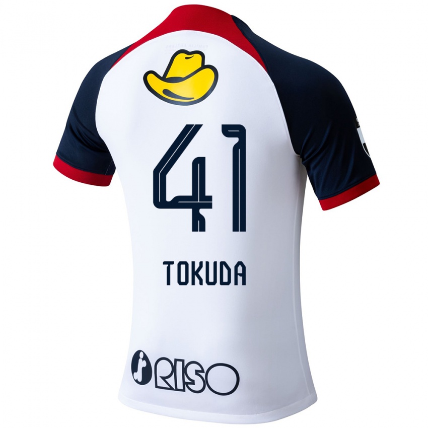 Herren Homare Tokuda #41 Weiß Blau Rot Auswärtstrikot Trikot 2024/25 T-Shirt Österreich