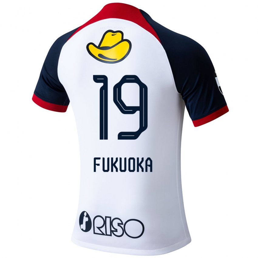 Herren Yuwa Fukuoka #19 Weiß Blau Rot Auswärtstrikot Trikot 2024/25 T-Shirt Österreich