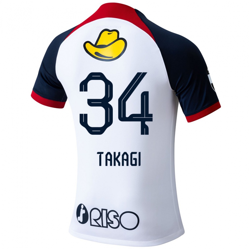 Herren Haruto Takagi #34 Weiß Blau Rot Auswärtstrikot Trikot 2024/25 T-Shirt Österreich