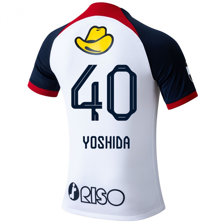 Herren Minato Yoshida #40 Weiß Blau Rot Auswärtstrikot Trikot 2024/25 T-Shirt Österreich