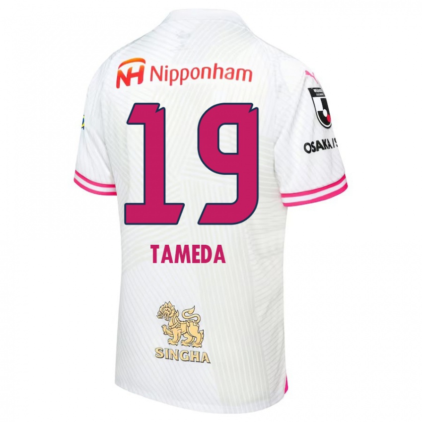 Herren Hirotaka Tameda #19 Weiß Rosa Auswärtstrikot Trikot 2024/25 T-Shirt Österreich