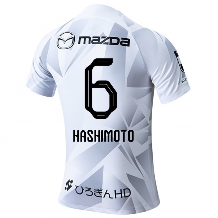 Herren Hinata Hashimoto #6 Weiß Grau Schwarz Auswärtstrikot Trikot 2024/25 T-Shirt Österreich