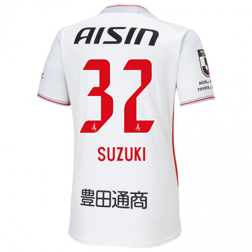 Herren Haruto Suzuki #32 Weiß Gelb Rot Auswärtstrikot Trikot 2024/25 T-Shirt Österreich