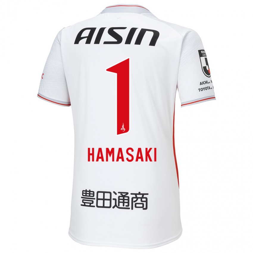 Herren Shiki Hamasaki #1 Weiß Gelb Rot Auswärtstrikot Trikot 2024/25 T-Shirt Österreich