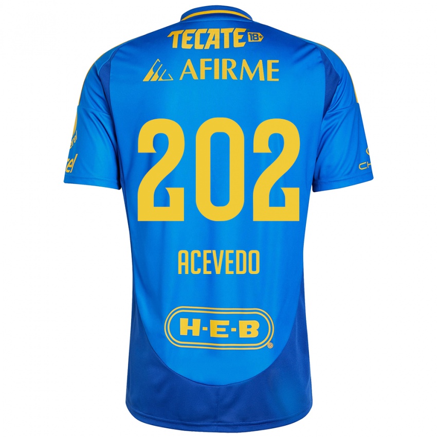 Herren José Acevedo #202 Blau Gelb Auswärtstrikot Trikot 2024/25 T-Shirt Österreich