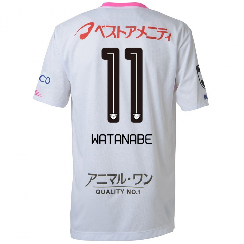 Herren Shion Watanabe #11 Weiß Blau Rosa Auswärtstrikot Trikot 2024/25 T-Shirt Österreich