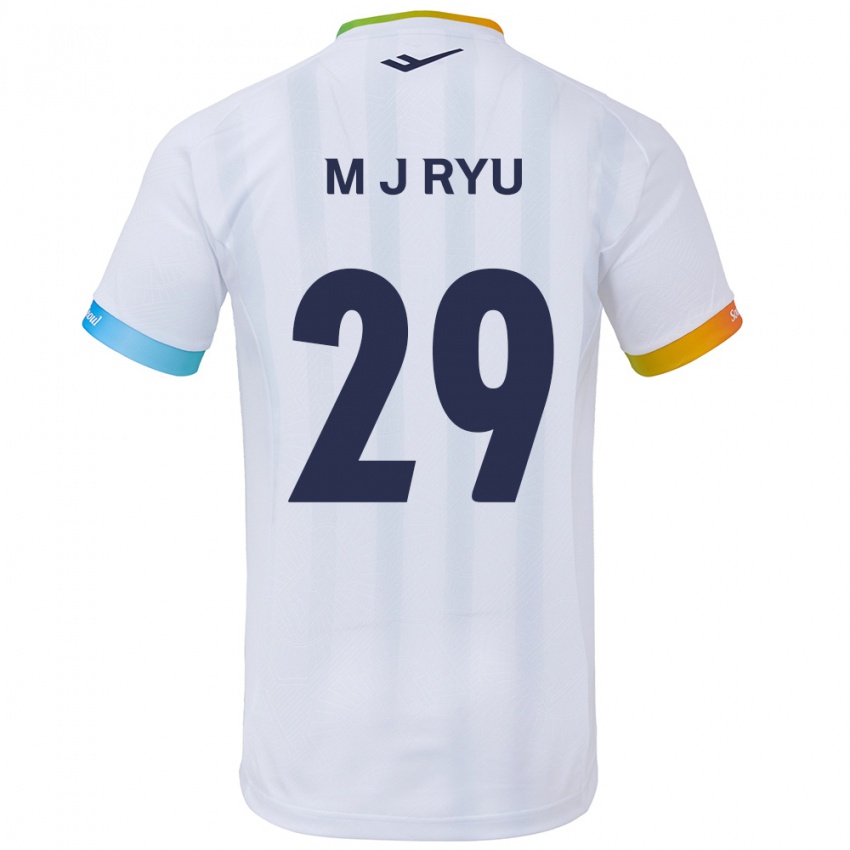 Herren Jae-Moon Ryu #29 Weiß Blau Auswärtstrikot Trikot 2024/25 T-Shirt Österreich