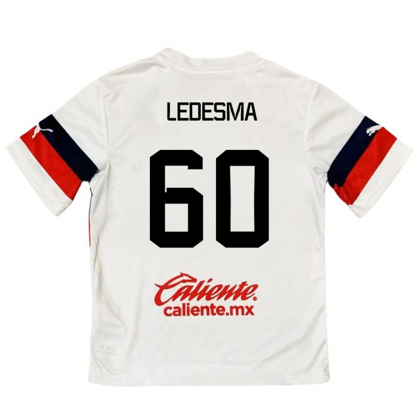 Herren Luis Ledesma #60 Weiß Rot Auswärtstrikot Trikot 2024/25 T-Shirt Österreich