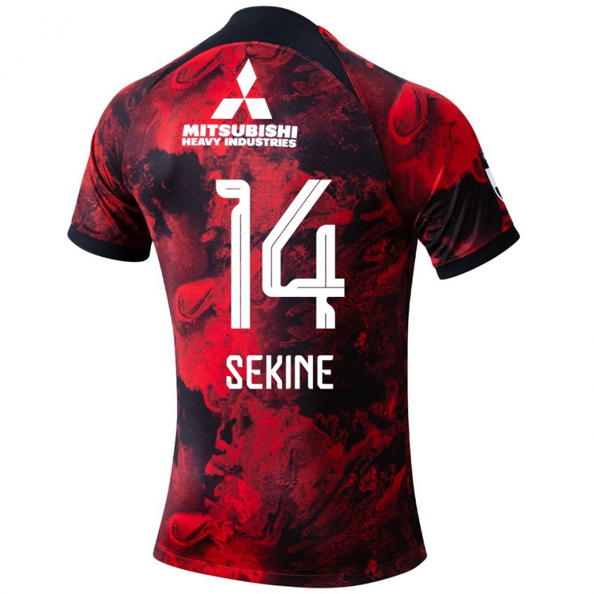 Damen Takahiro Sekine #14 Rot Schwarz Heimtrikot Trikot 2024/25 T-Shirt Österreich