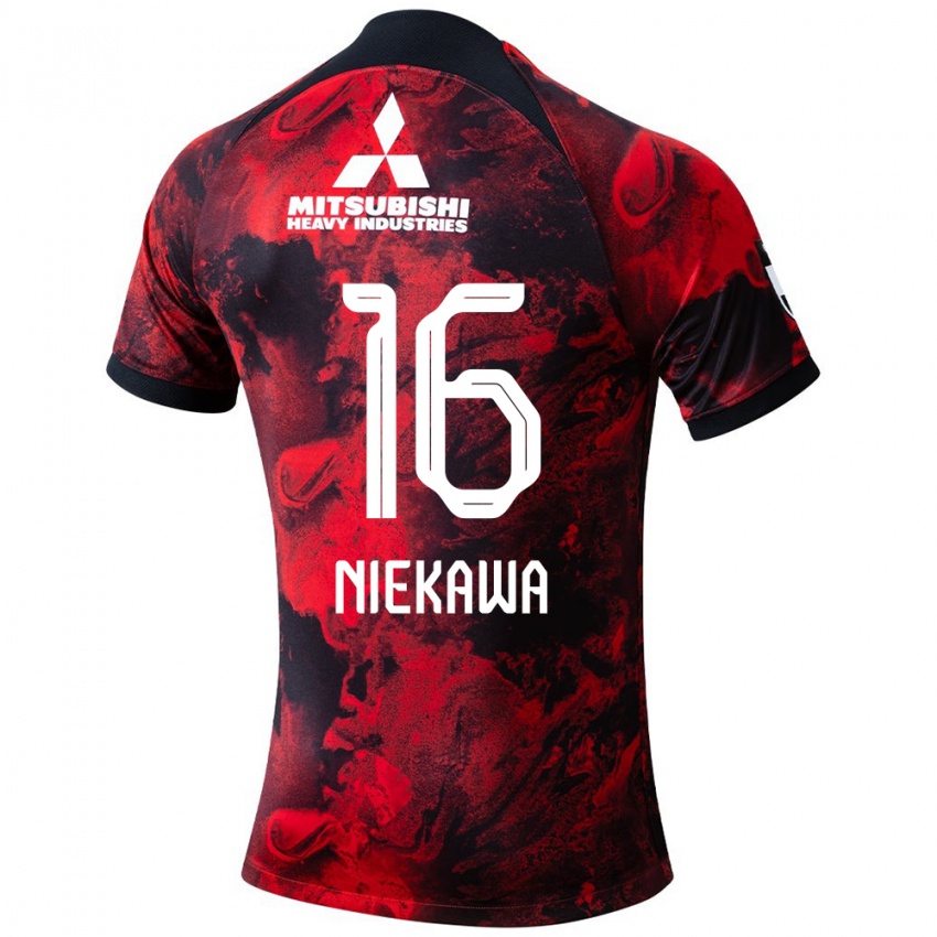 Damen Ayumi Niekawa #16 Rot Schwarz Heimtrikot Trikot 2024/25 T-Shirt Österreich