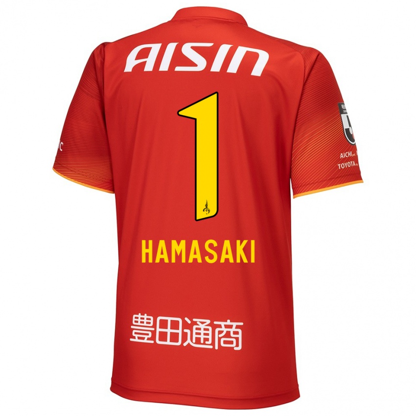 Damen Shiki Hamasaki #1 Rot Weiß Gelb Heimtrikot Trikot 2024/25 T-Shirt Österreich