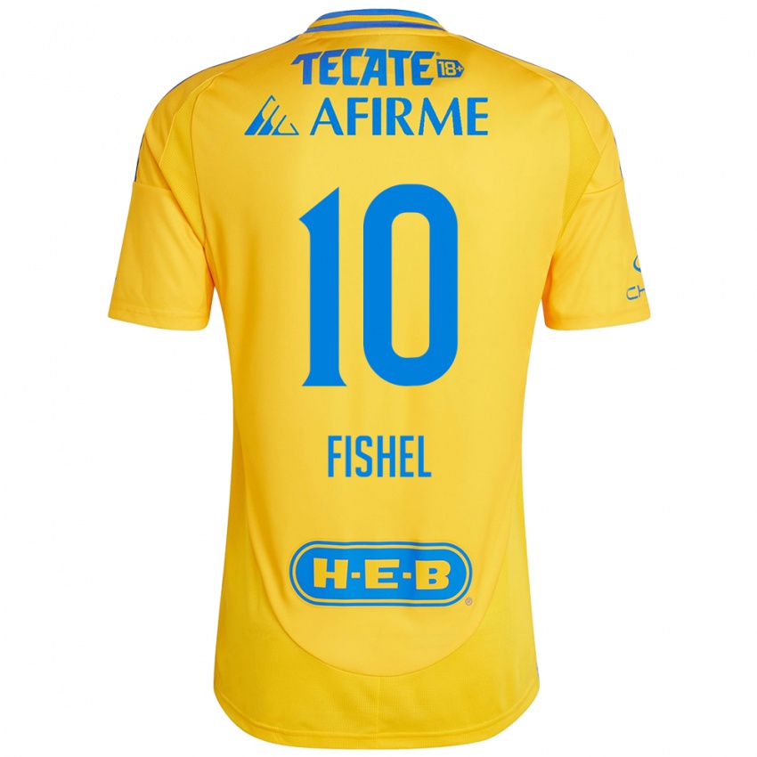 Damen Mia Fishel #10 Goldgelb Heimtrikot Trikot 2024/25 T-Shirt Österreich