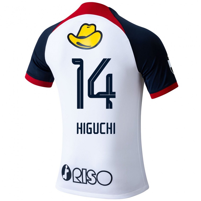 Damen Yuta Higuchi #14 Weiß Blau Rot Auswärtstrikot Trikot 2024/25 T-Shirt Österreich