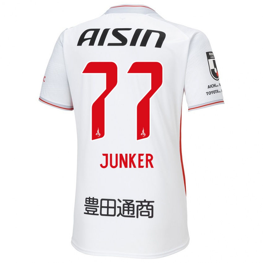 Damen Kasper Junker #77 Weiß Gelb Rot Auswärtstrikot Trikot 2024/25 T-Shirt Österreich