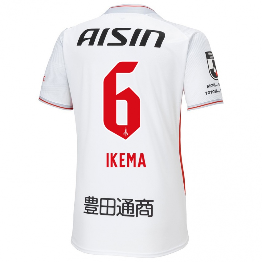 Damen Kano Ikema #6 Weiß Gelb Rot Auswärtstrikot Trikot 2024/25 T-Shirt Österreich