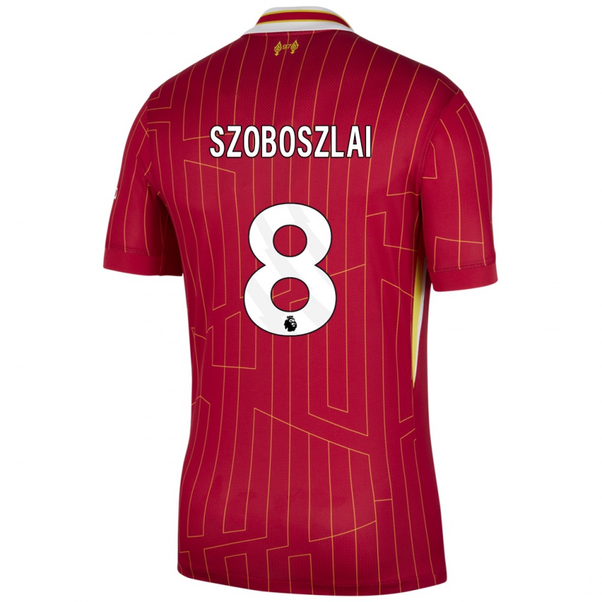 Kinder Dominik Szoboszlai #8 Rot Gelb Weiß Heimtrikot Trikot 2024/25 T-Shirt Österreich