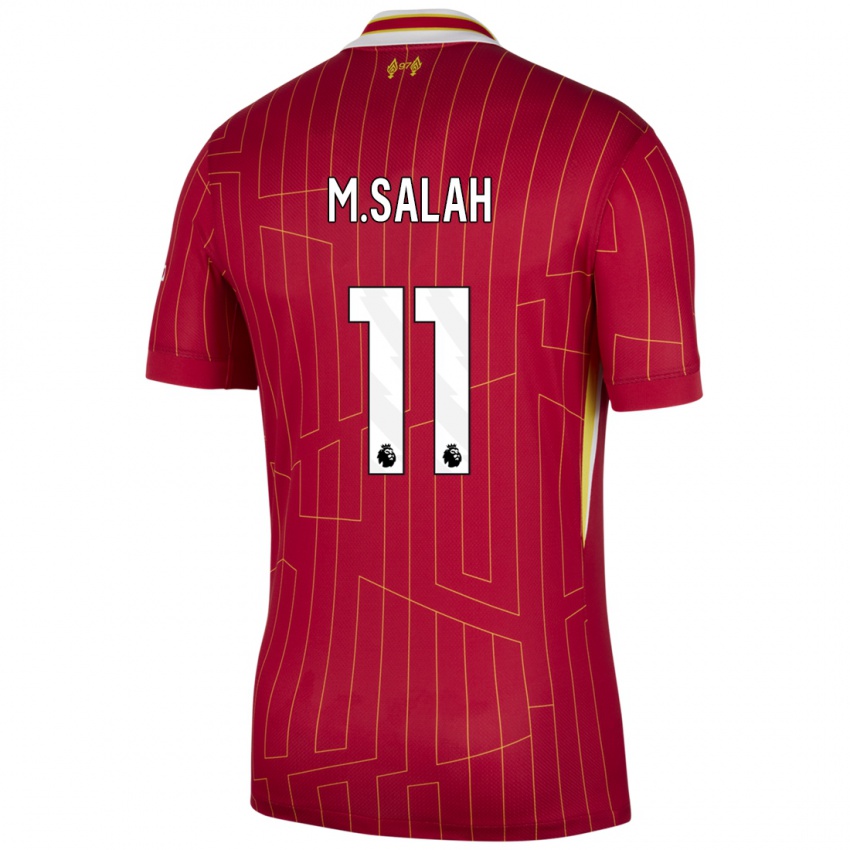 Kinder Mohamed Salah #11 Rot Gelb Weiß Heimtrikot Trikot 2024/25 T-Shirt Österreich