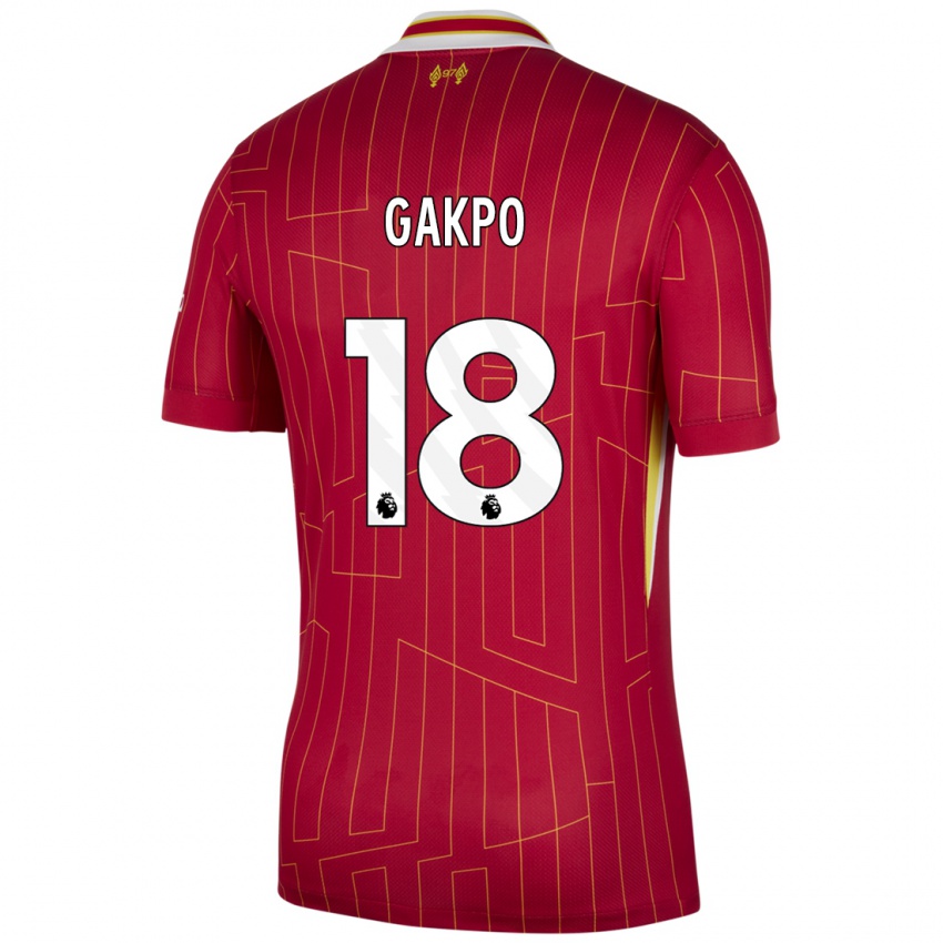 Kinder Cody Gakpo #18 Rot Gelb Weiß Heimtrikot Trikot 2024/25 T-Shirt Österreich