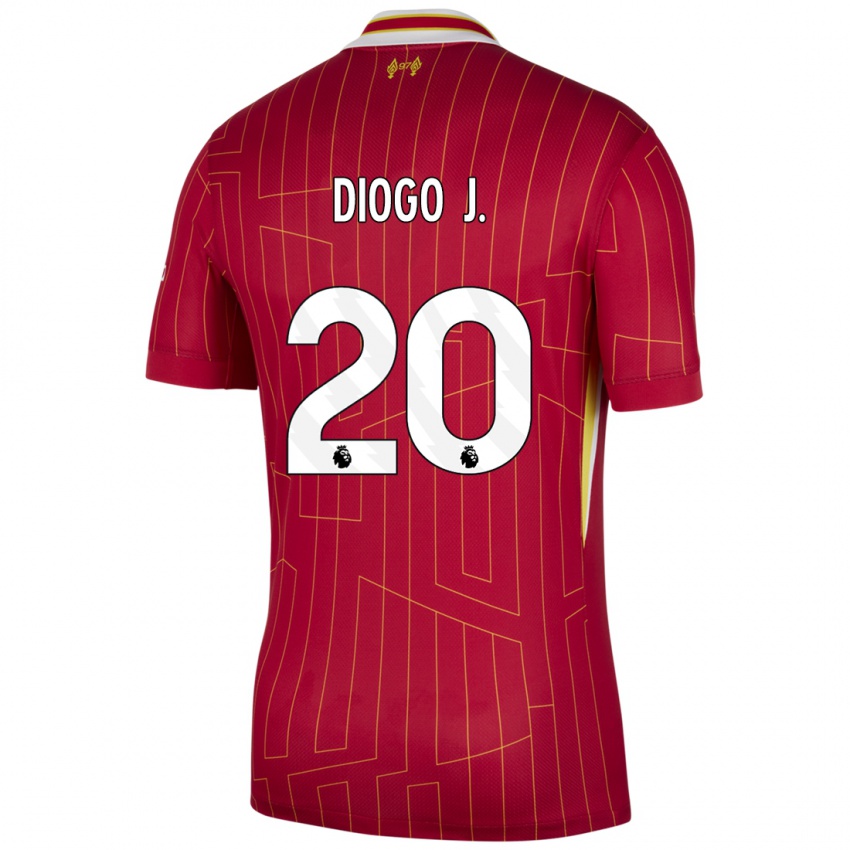 Kinder Diogo Jota #20 Rot Gelb Weiß Heimtrikot Trikot 2024/25 T-Shirt Österreich