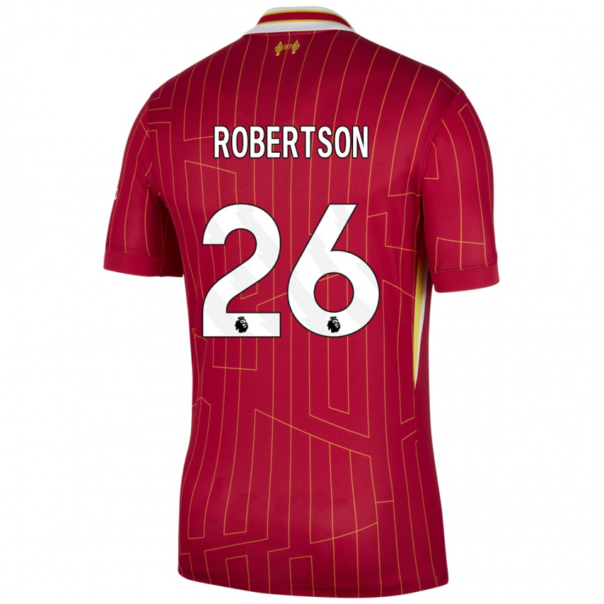 Kinder Andrew Robertson #26 Rot Gelb Weiß Heimtrikot Trikot 2024/25 T-Shirt Österreich