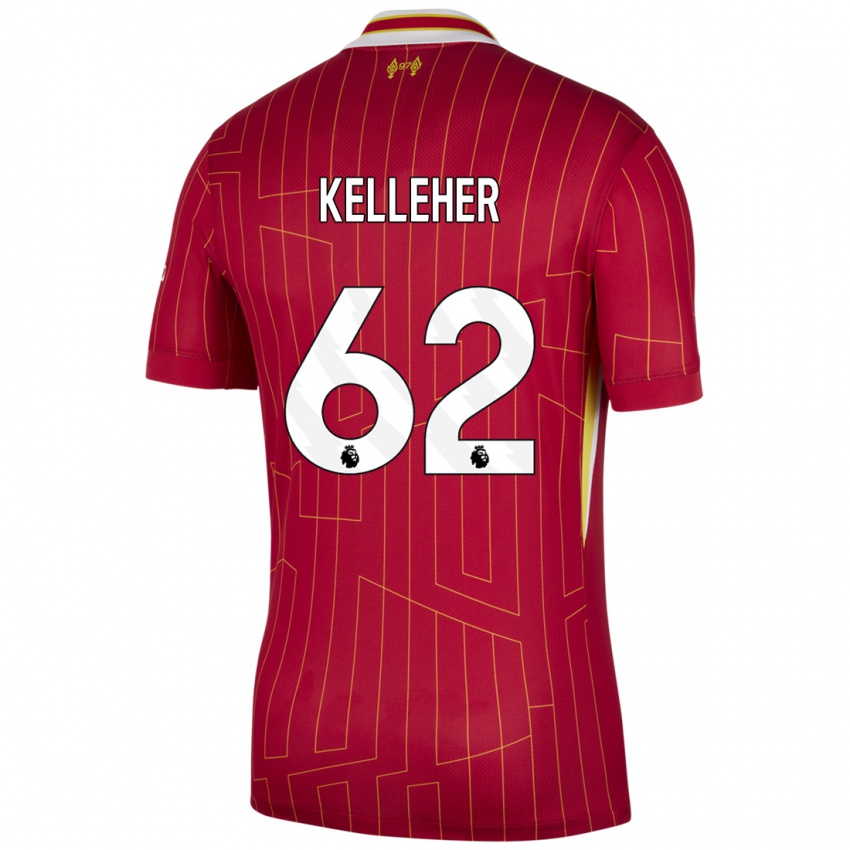 Kinder Caoimhin Kelleher #62 Rot Gelb Weiß Heimtrikot Trikot 2024/25 T-Shirt Österreich