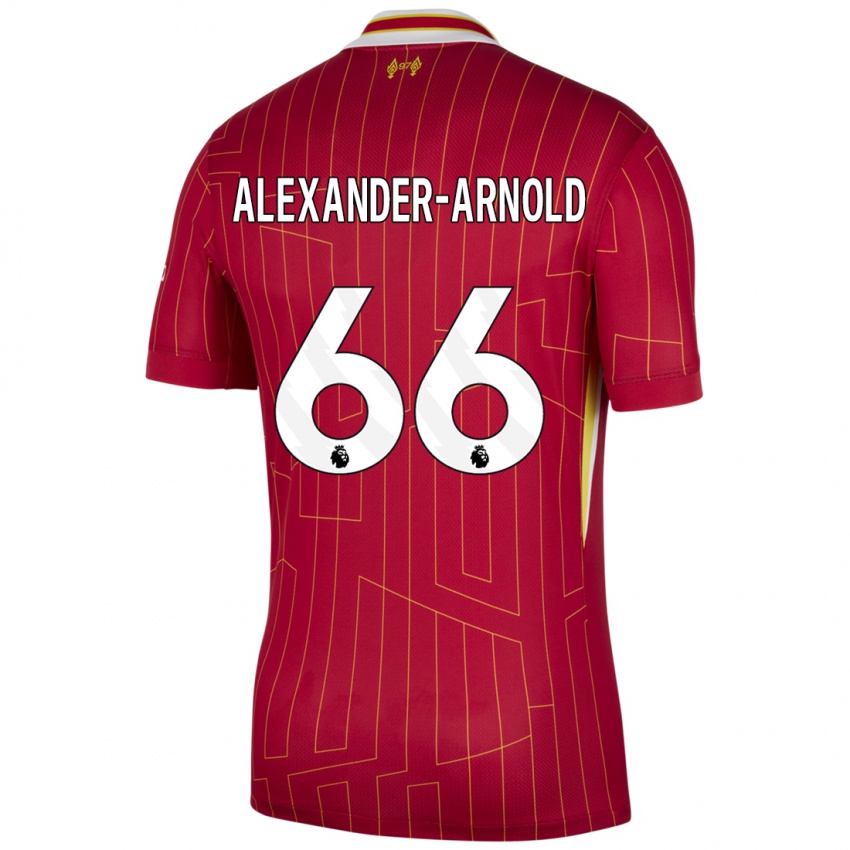 Kinder Trent Alexander-Arnold #66 Rot Gelb Weiß Heimtrikot Trikot 2024/25 T-Shirt Österreich