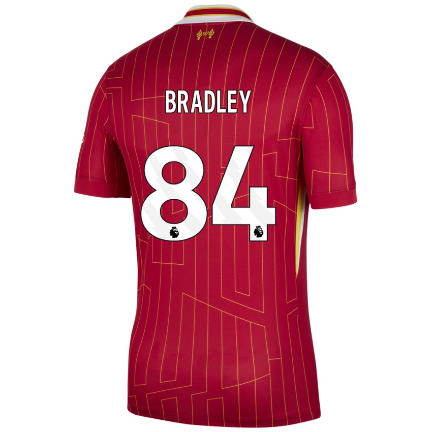 Kinder Conor Bradley #84 Rot Gelb Weiß Heimtrikot Trikot 2024/25 T-Shirt Österreich