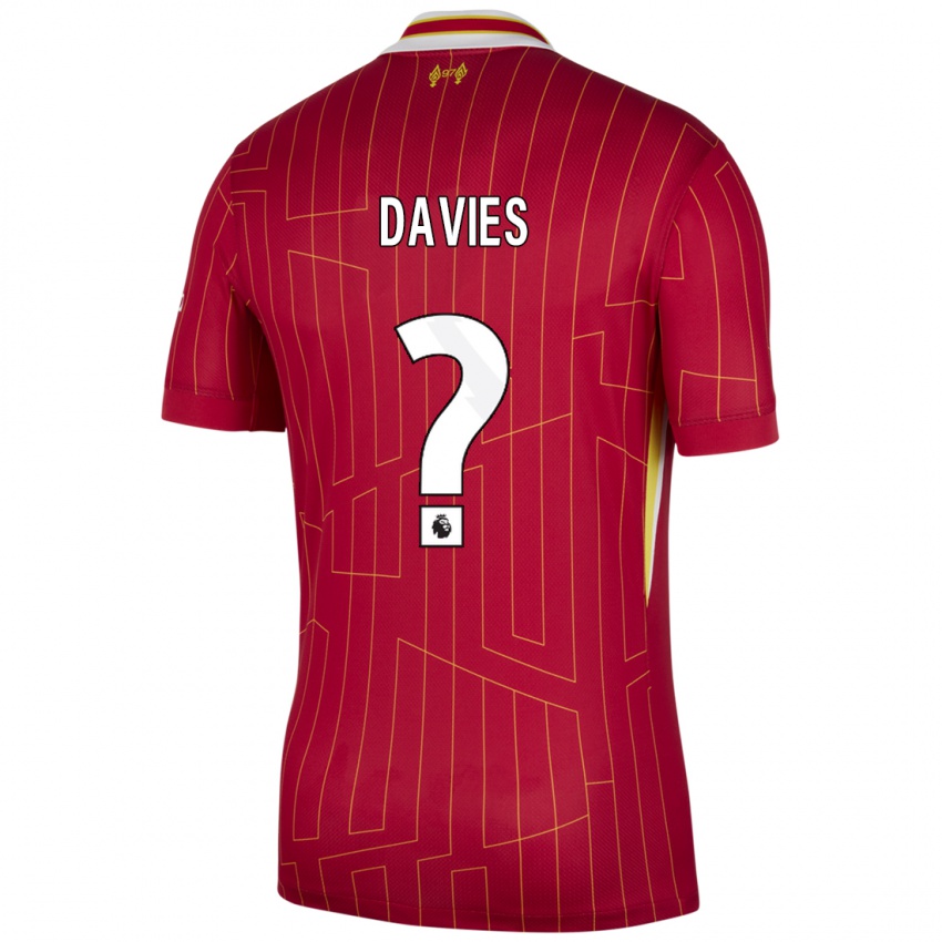 Kinder Harvey Davies #0 Rot Gelb Weiß Heimtrikot Trikot 2024/25 T-Shirt Österreich