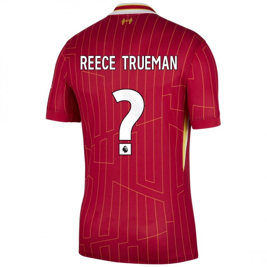 Kinder Reece Trueman #0 Rot Gelb Weiß Heimtrikot Trikot 2024/25 T-Shirt Österreich