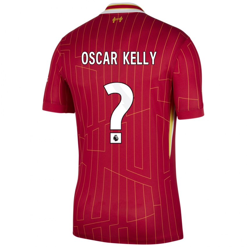 Kinder Oscar Kelly #0 Rot Gelb Weiß Heimtrikot Trikot 2024/25 T-Shirt Österreich