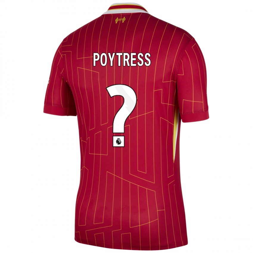 Kinder Jacob Poytress #0 Rot Gelb Weiß Heimtrikot Trikot 2024/25 T-Shirt Österreich