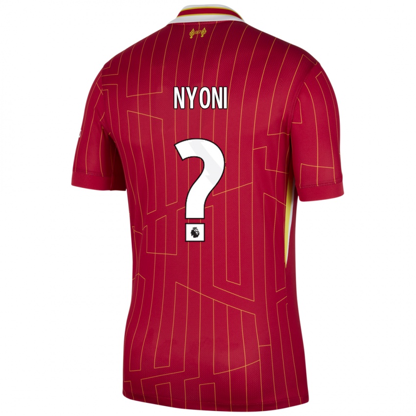 Kinder Trey Nyoni #0 Rot Gelb Weiß Heimtrikot Trikot 2024/25 T-Shirt Österreich