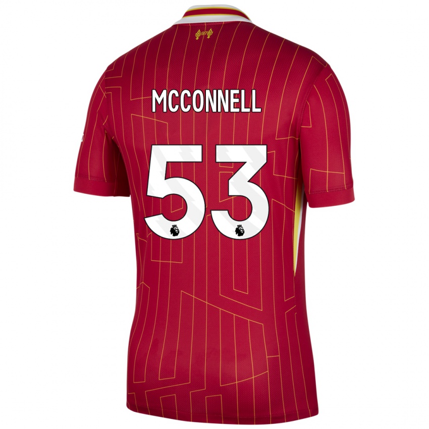 Kinder James Mcconnell #53 Rot Gelb Weiß Heimtrikot Trikot 2024/25 T-Shirt Österreich