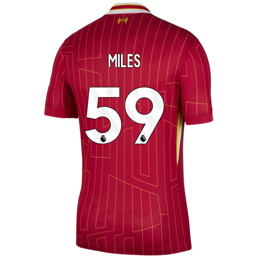 Kinder Terence Miles #59 Rot Gelb Weiß Heimtrikot Trikot 2024/25 T-Shirt Österreich