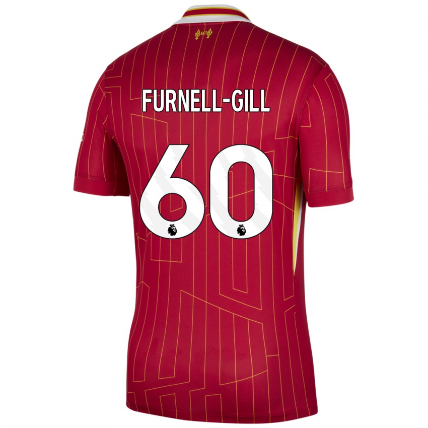 Kinder Luca Furnell-Gill #60 Rot Gelb Weiß Heimtrikot Trikot 2024/25 T-Shirt Österreich