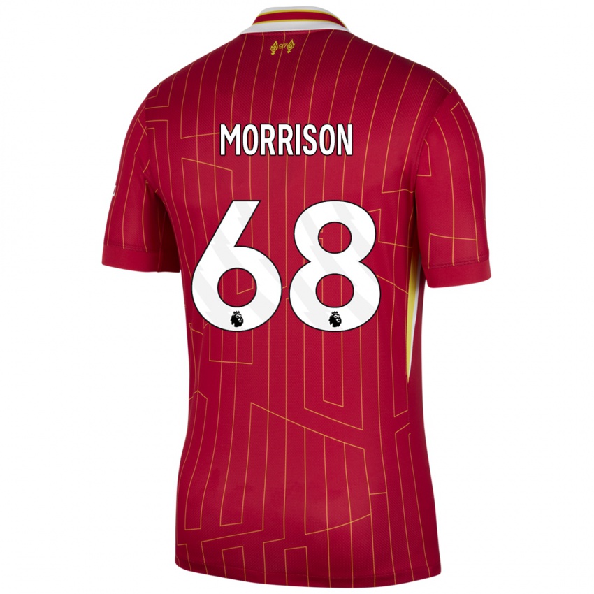 Kinder Kieran Morrison #68 Rot Gelb Weiß Heimtrikot Trikot 2024/25 T-Shirt Österreich