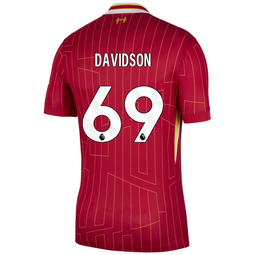 Kinder Josh Davidson #69 Rot Gelb Weiß Heimtrikot Trikot 2024/25 T-Shirt Österreich