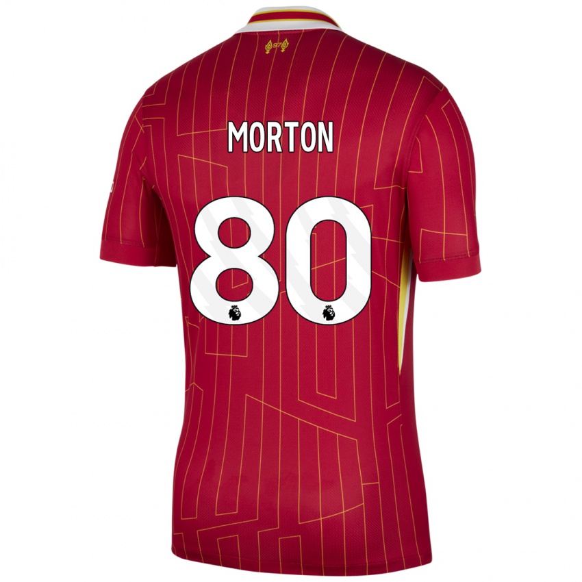 Kinder Tyler Morton #80 Rot Gelb Weiß Heimtrikot Trikot 2024/25 T-Shirt Österreich