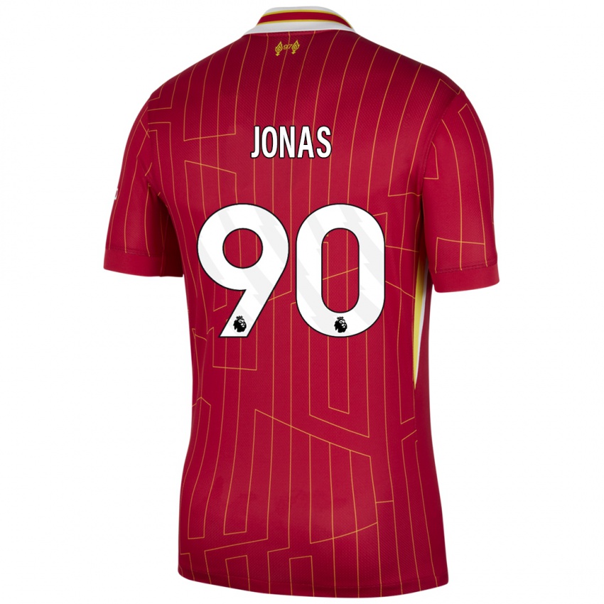 Kinder Lee Jonas #90 Rot Gelb Weiß Heimtrikot Trikot 2024/25 T-Shirt Österreich