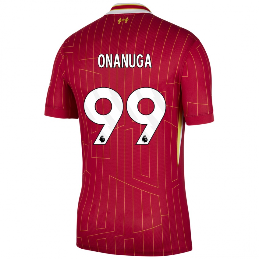 Kinder Fola Onanuga #99 Rot Gelb Weiß Heimtrikot Trikot 2024/25 T-Shirt Österreich