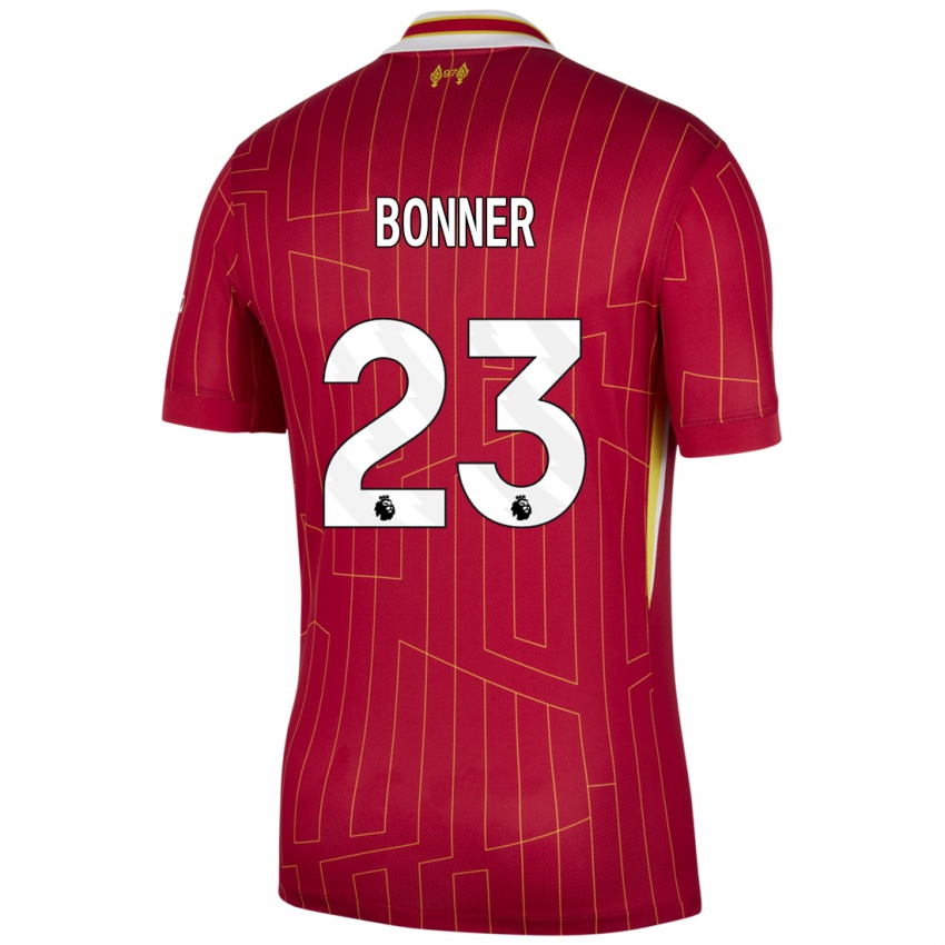 Kinder Gemma Bonner #23 Rot Gelb Weiß Heimtrikot Trikot 2024/25 T-Shirt Österreich