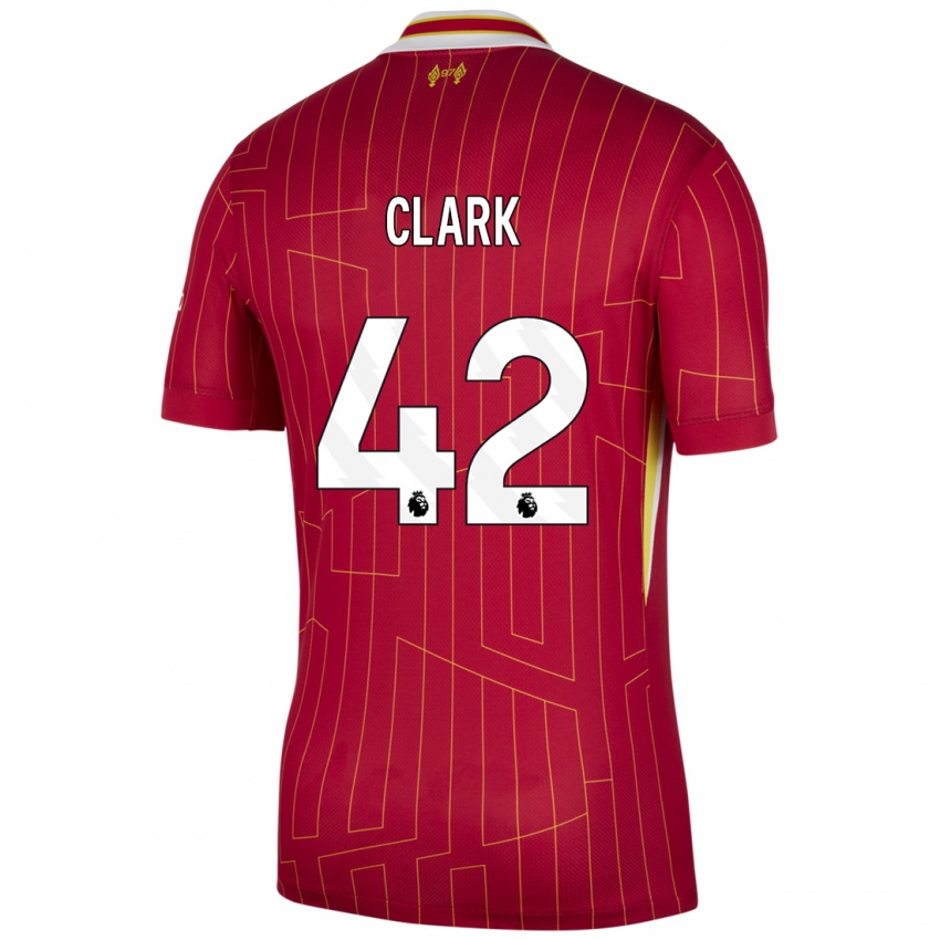 Kinder Bobby Clark #42 Rot Gelb Weiß Heimtrikot Trikot 2024/25 T-Shirt Österreich