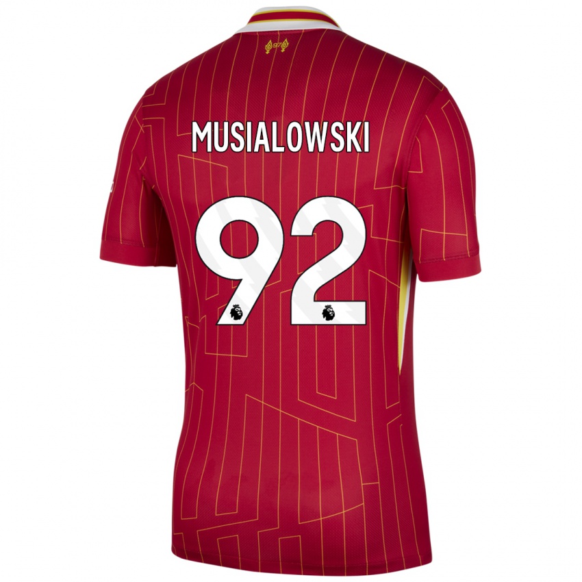 Kinder Mateusz Musialowski #92 Rot Gelb Weiß Heimtrikot Trikot 2024/25 T-Shirt Österreich