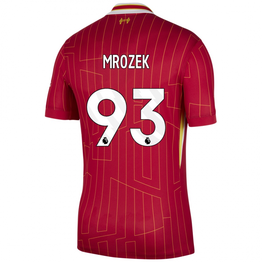 Kinder Fabian Mrozek #93 Rot Gelb Weiß Heimtrikot Trikot 2024/25 T-Shirt Österreich